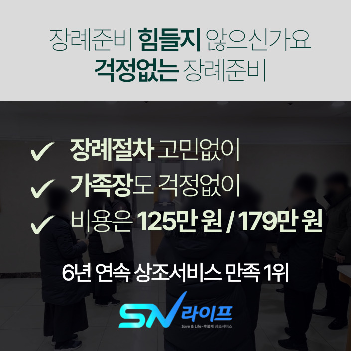 장례준비 운구인원 지원도 SN라이프에서