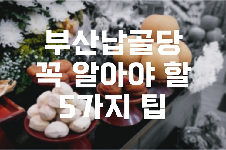부산납골당 비용부터 위치까지, 꼭 알아야 할 5가지 팁