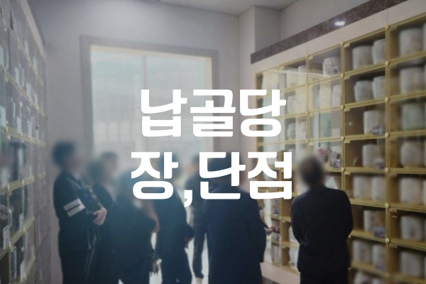 2026년 최신 납골당 위치별 장단점 비교